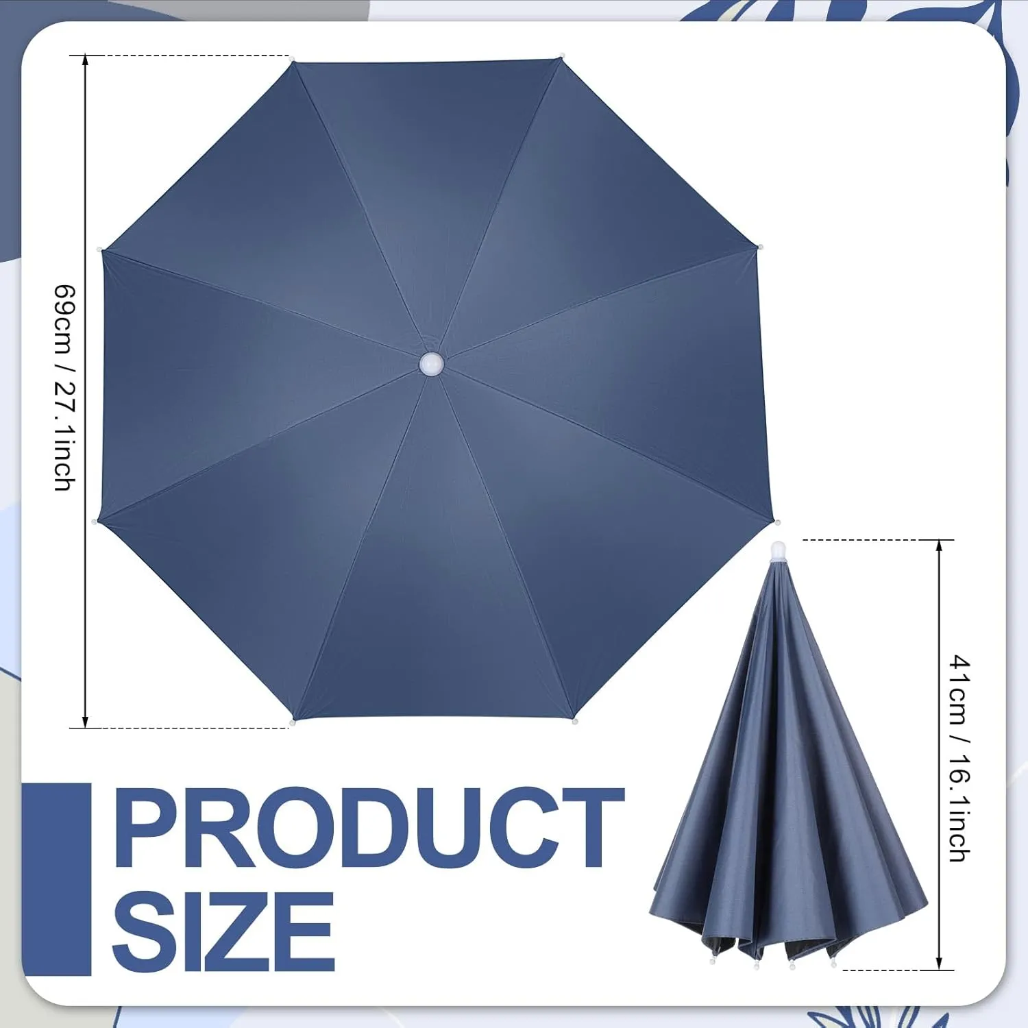 3 Pcs Fishing Umbrella Hat 27'' Adjustable Hands Free Foldable Head Umbrella Cap UV Protection Waterproof for women men fishing summer