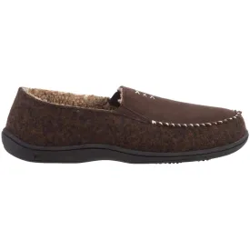 Acorn Men's Crafted Moc Slippers - Suede and Faux Wool, Walnut, Large | A19016WALML