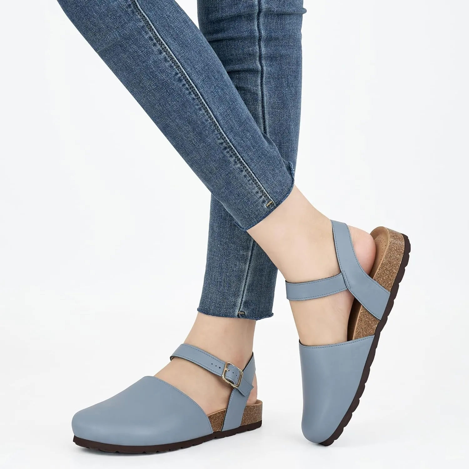 Alicegana Closed Toe Sandals for Women  Arch Support Dressy Flat Sandals Comfortable Summer Shoes 2025