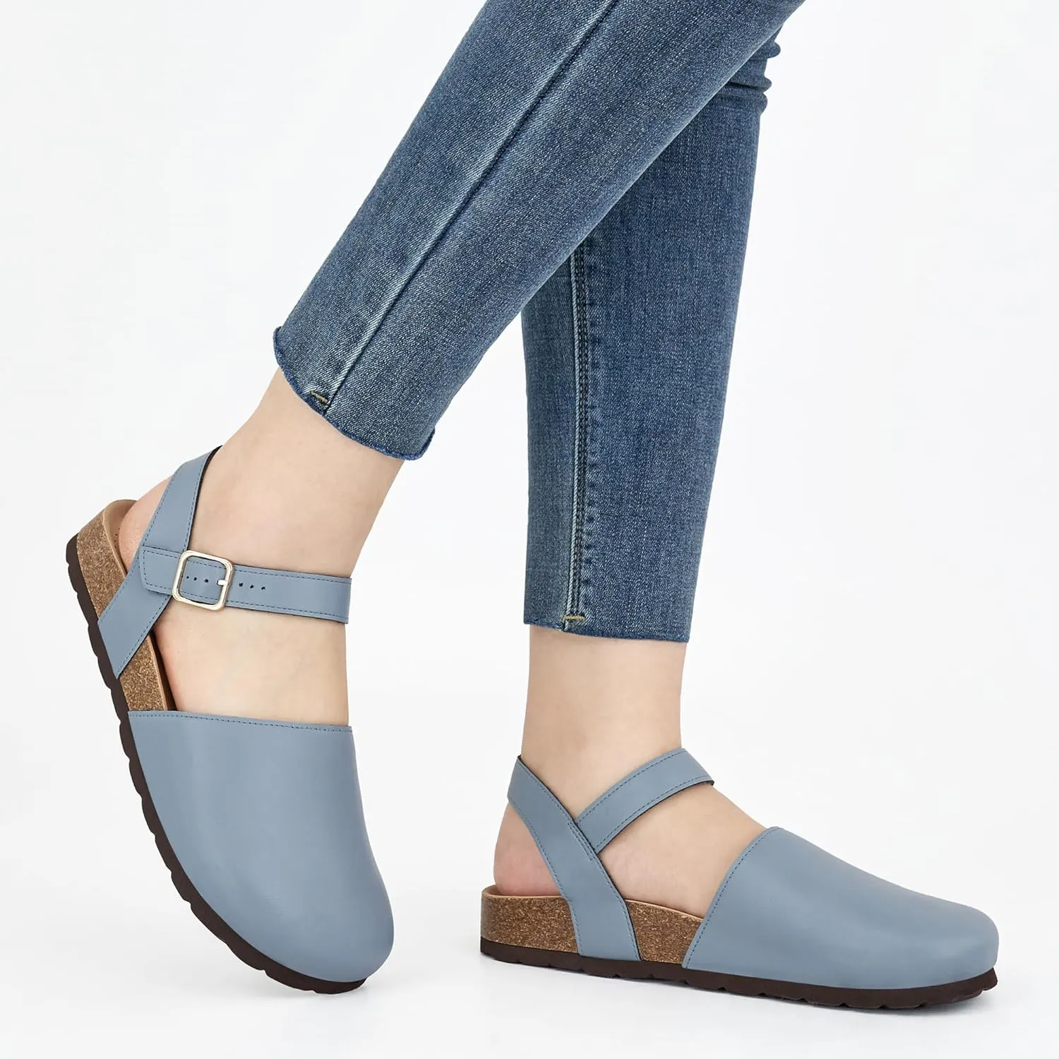 Alicegana Closed Toe Sandals for Women  Arch Support Dressy Flat Sandals Comfortable Summer Shoes 2025
