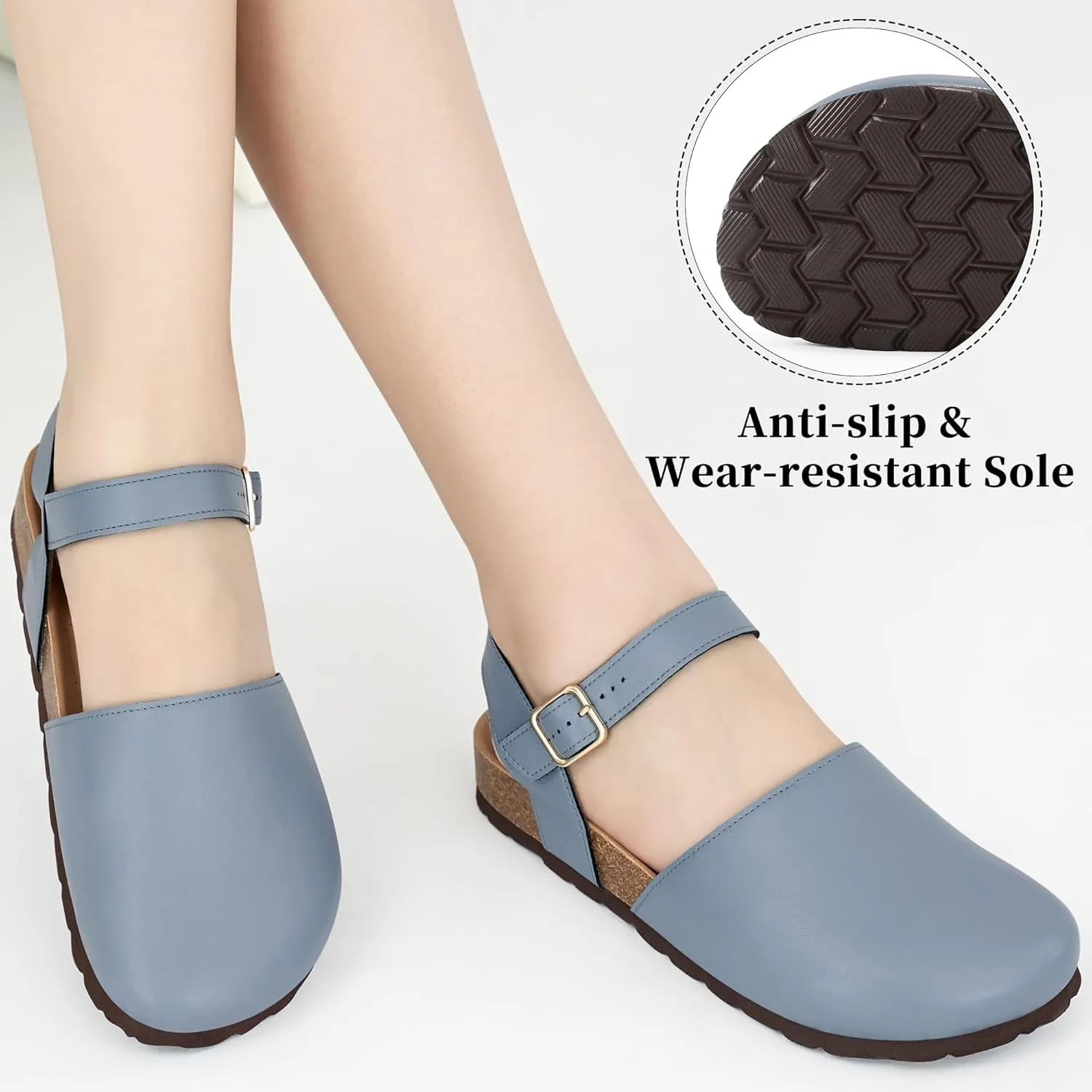 Alicegana Closed Toe Sandals for Women  Arch Support Dressy Flat Sandals Comfortable Summer Shoes 2025
