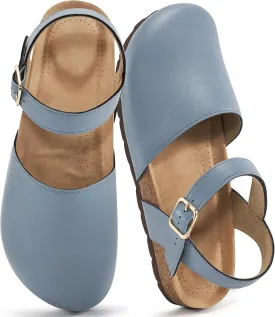 Alicegana Closed Toe Sandals for Women  Arch Support Dressy Flat Sandals Comfortable Summer Shoes 2025