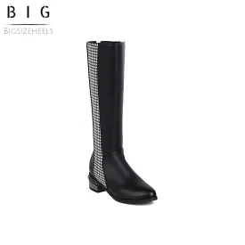 Bigsizeheels Concise Over the Knee Boots for women - Black