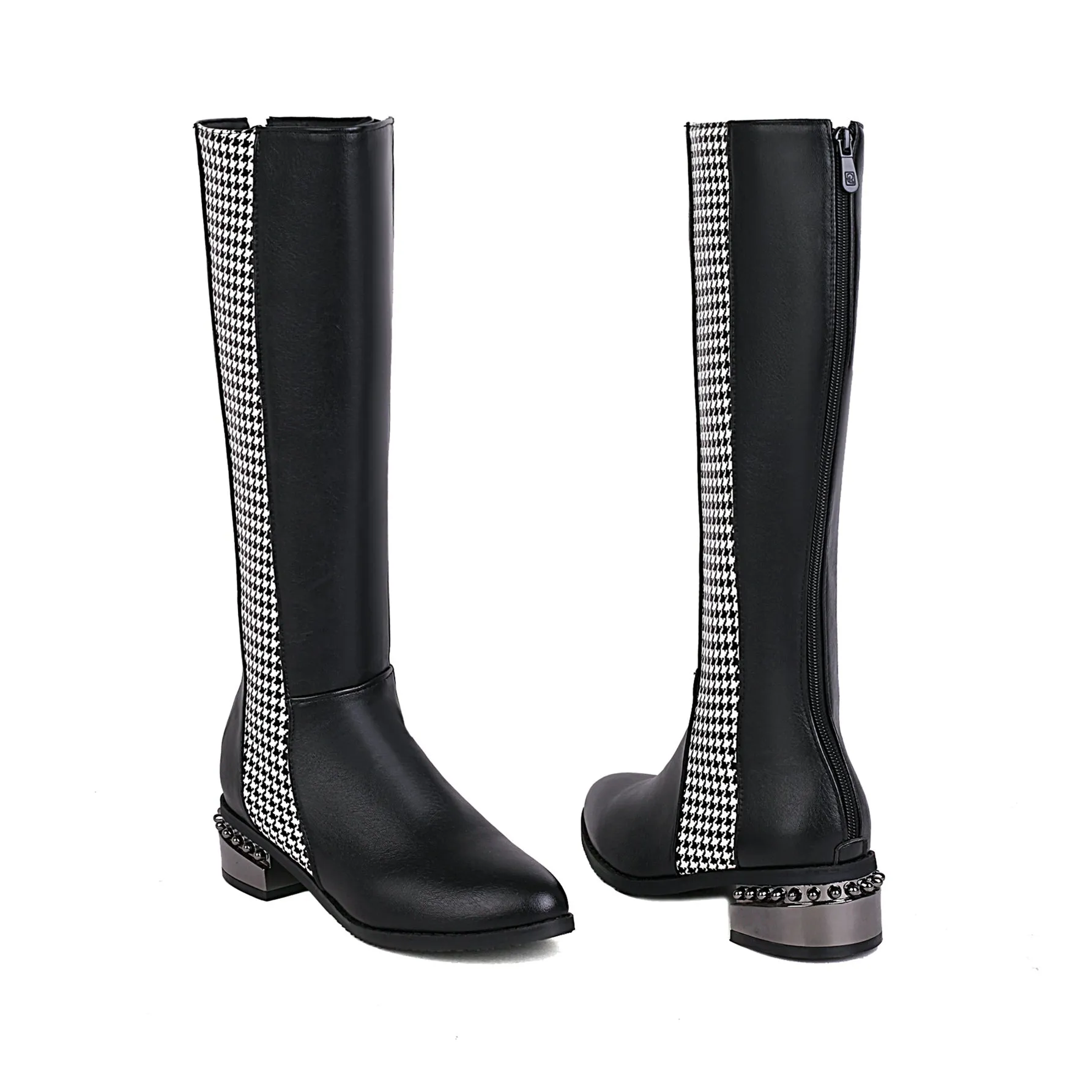 Bigsizeheels Concise Over the Knee Boots for women - Black