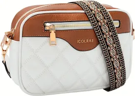 Crossbody Bags for Women, Vegan Leather Shoulder Handbags Rhombus Quilted Small Purses for Women with Wide Strap