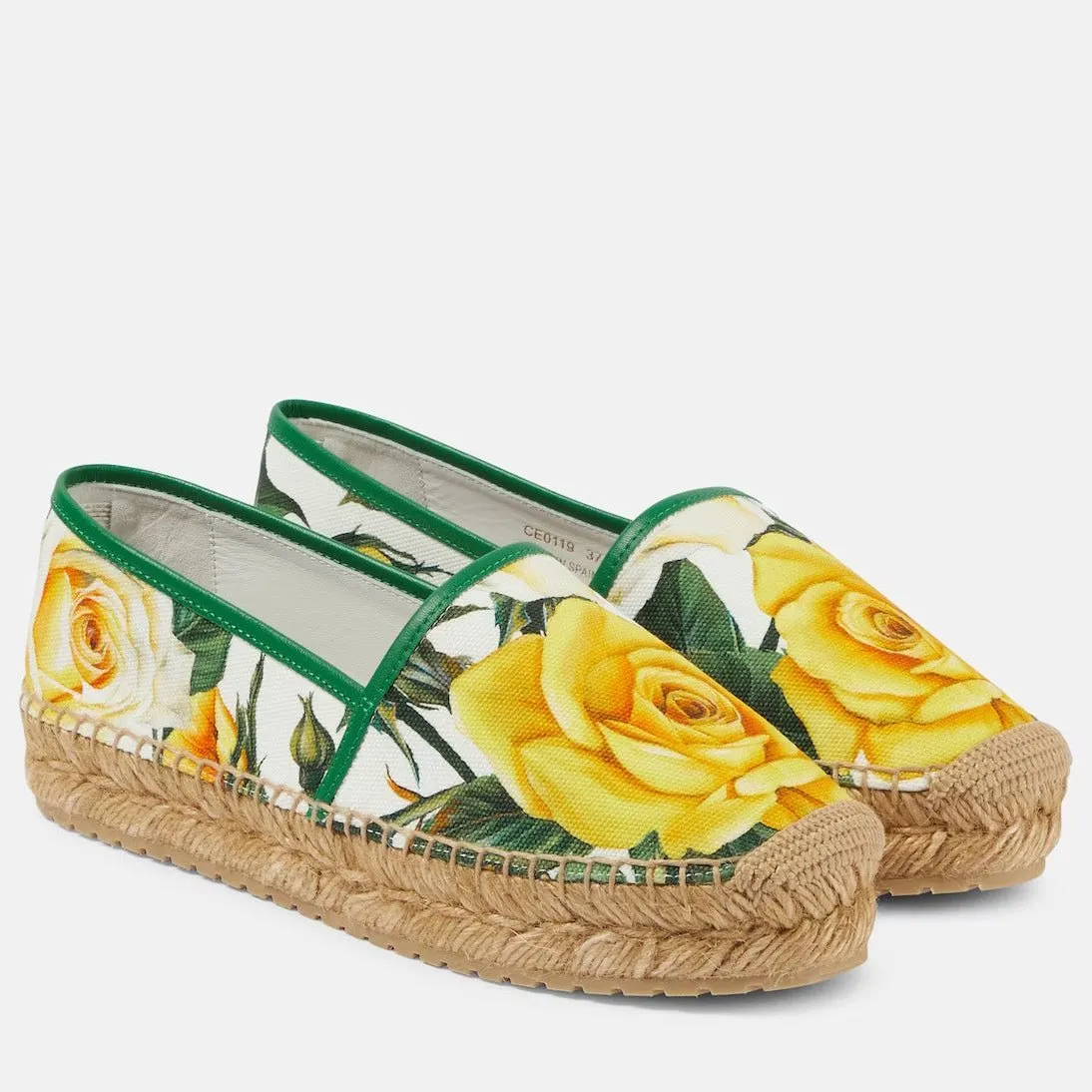 Dolce & Gabbana Floral-Print Canvas Espadrilles