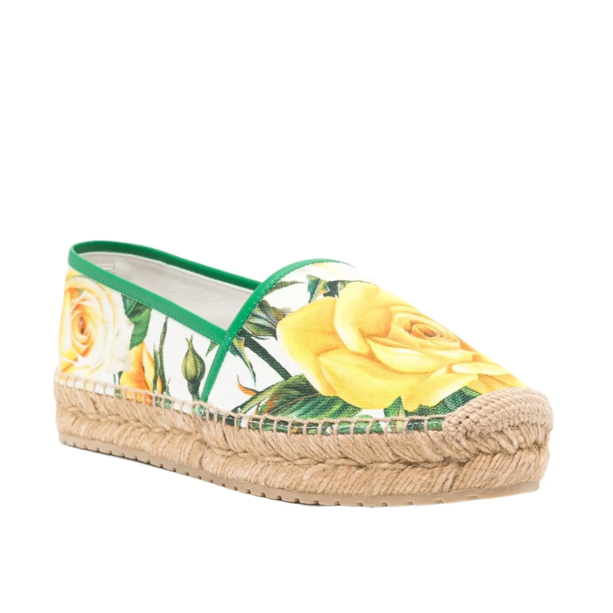 Dolce & Gabbana Floral-Print Canvas Espadrilles