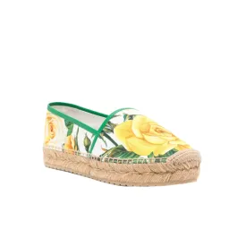 Dolce & Gabbana Floral-Print Canvas Espadrilles