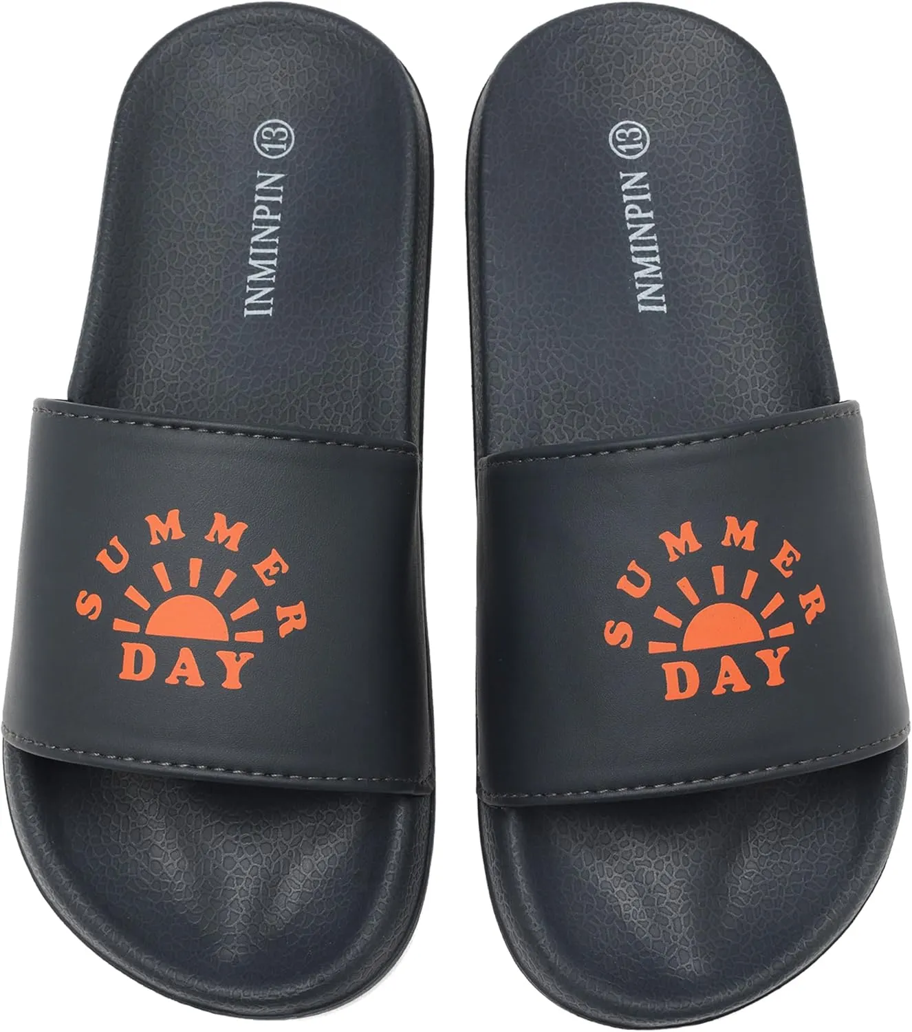 INMINPIN Kids Boys Girls Slides Sandals Comfort Non-Slip Beach Pool Shower Shoes Indoor Outdoor (Little Kid/Big Kid)