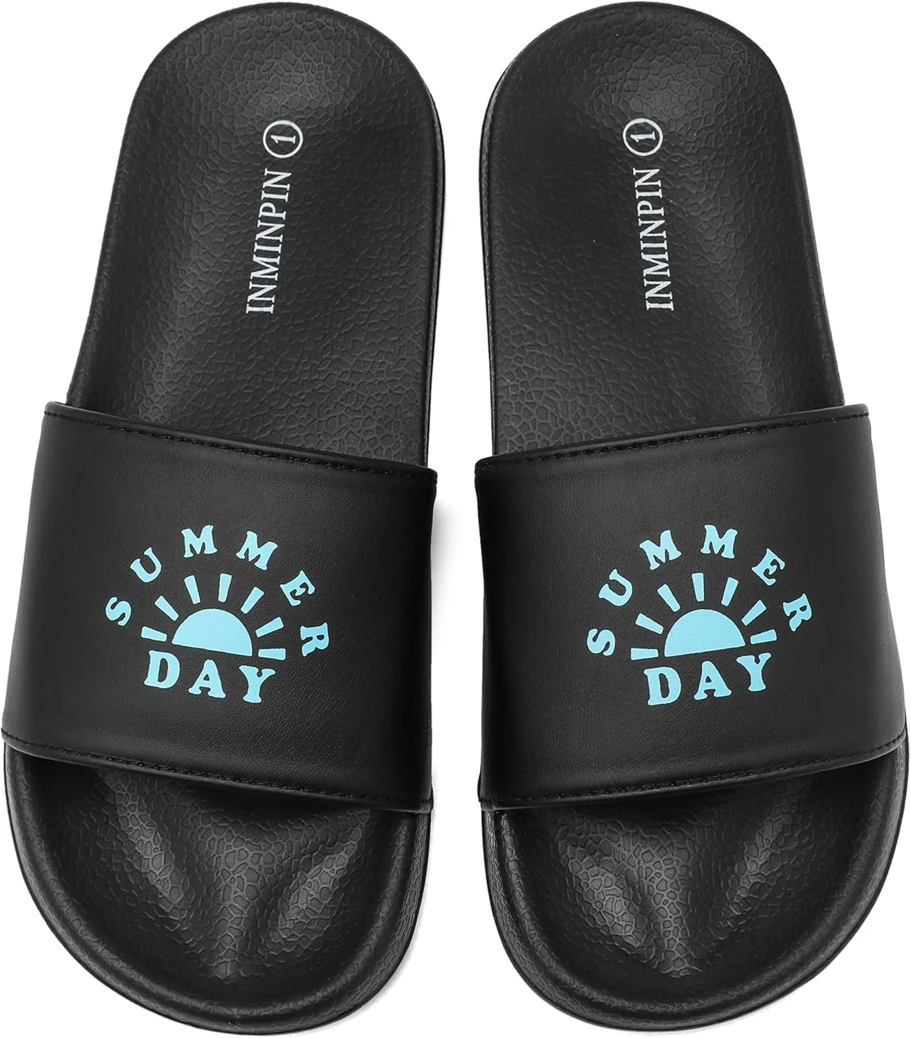 INMINPIN Kids Boys Girls Slides Sandals Comfort Non-Slip Beach Pool Shower Shoes Indoor Outdoor (Little Kid/Big Kid)