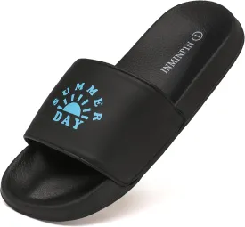INMINPIN Kids Boys Girls Slides Sandals Comfort Non-Slip Beach Pool Shower Shoes Indoor Outdoor (Little Kid/Big Kid)