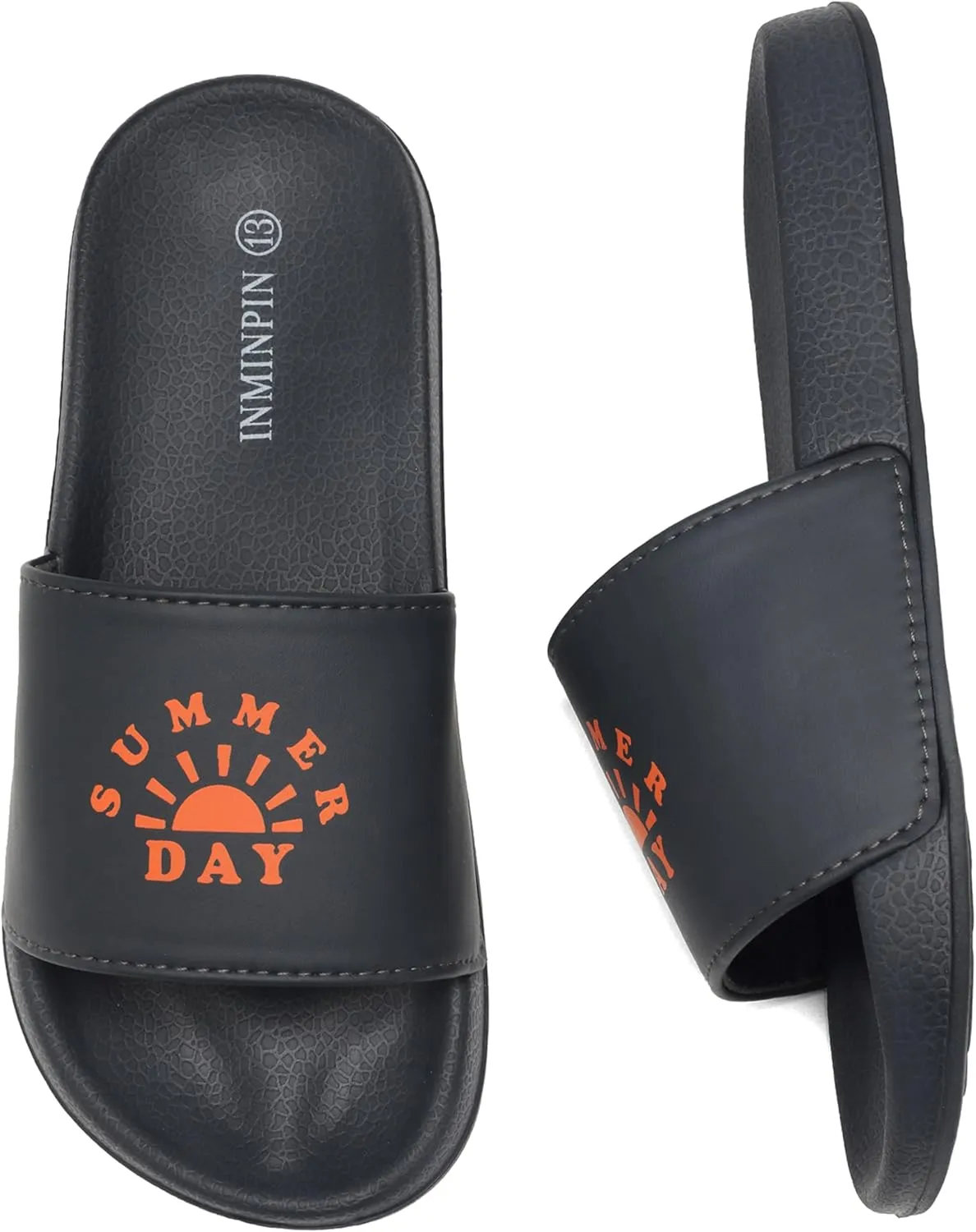 INMINPIN Kids Boys Girls Slides Sandals Comfort Non-Slip Beach Pool Shower Shoes Indoor Outdoor (Little Kid/Big Kid)