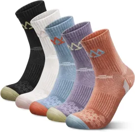 innotree Merino Wool Hiking Socks for Women Quarter Ankle Crew Thermal Cushion Moisture Wicking Socks,5 Pairs
