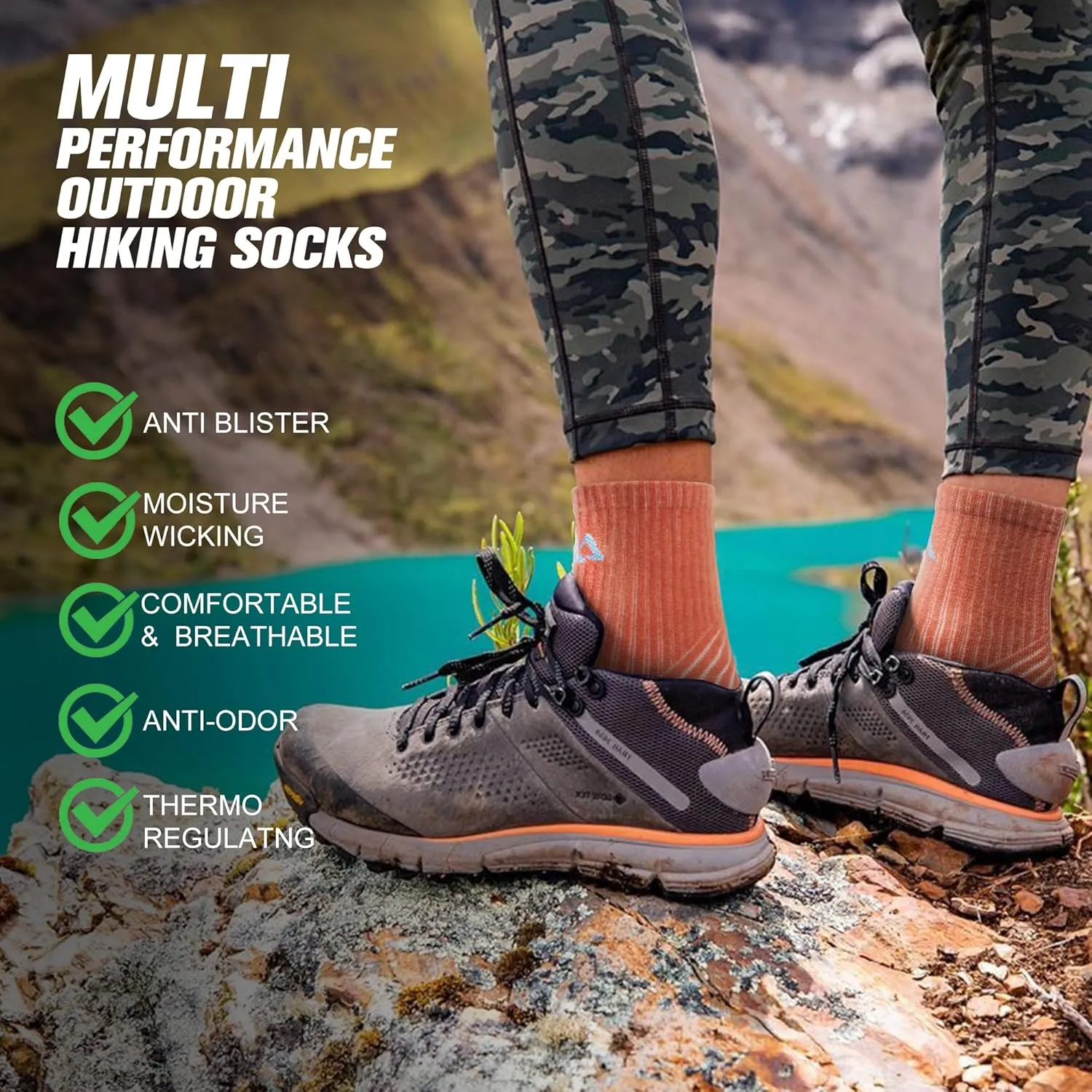 innotree Merino Wool Hiking Socks for Women Quarter Ankle Crew Thermal Cushion Moisture Wicking Socks,5 Pairs