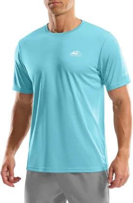 Men's UPF 50  Sun Protection Dry Fit Workout T-Shirts Rash Guard Swim Shirts Moisture Wicking Tee for Athletic, Beach, Hiking