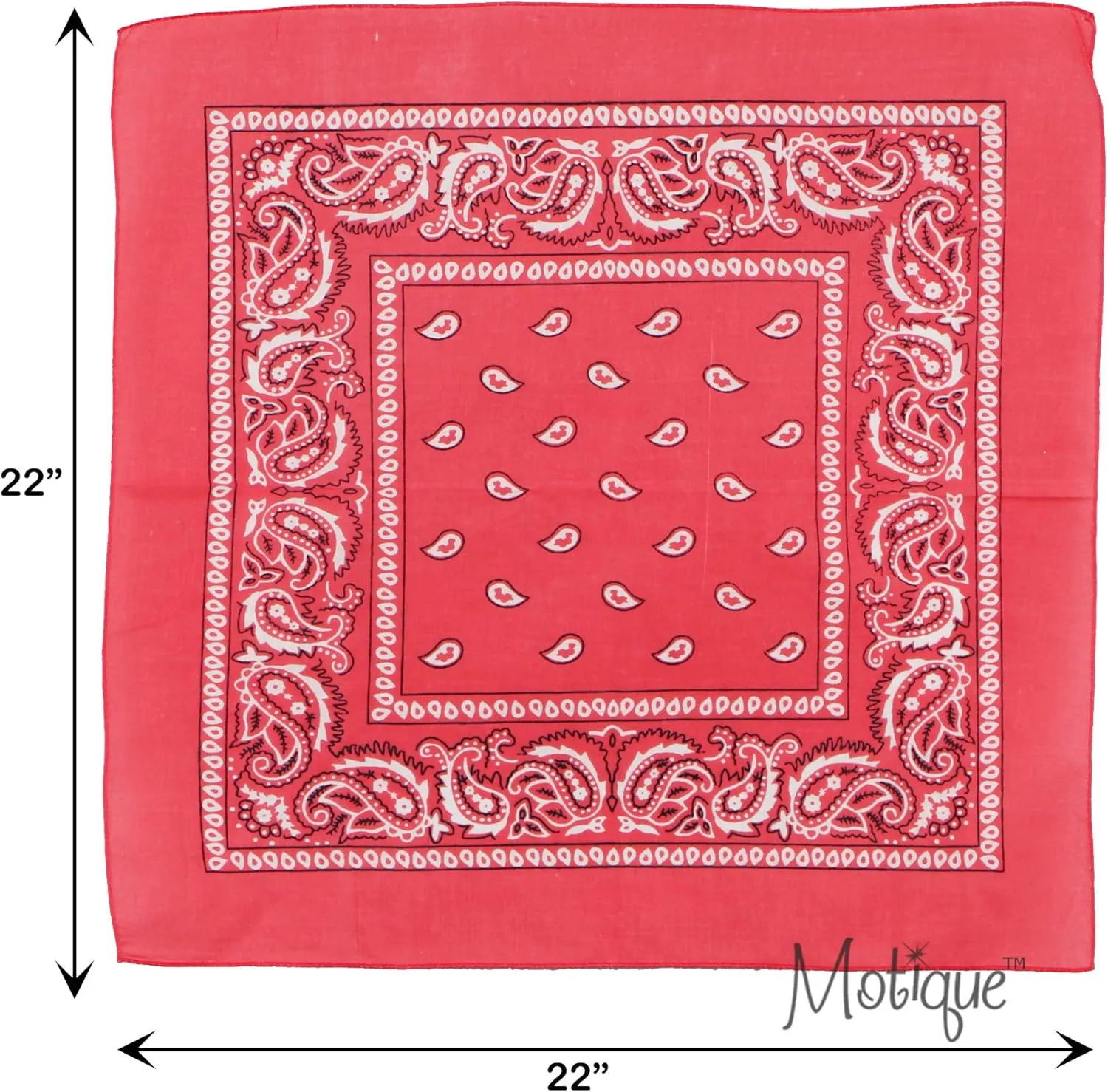 Motique Accessories 22 Inch Cotton Paisley Bandana