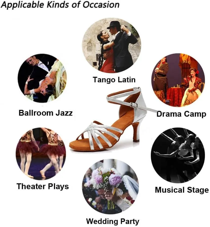 MSMAX Women's Practice Ballroom Dancing Shoes Indoor Performance Latin Dance Shoes for Woman