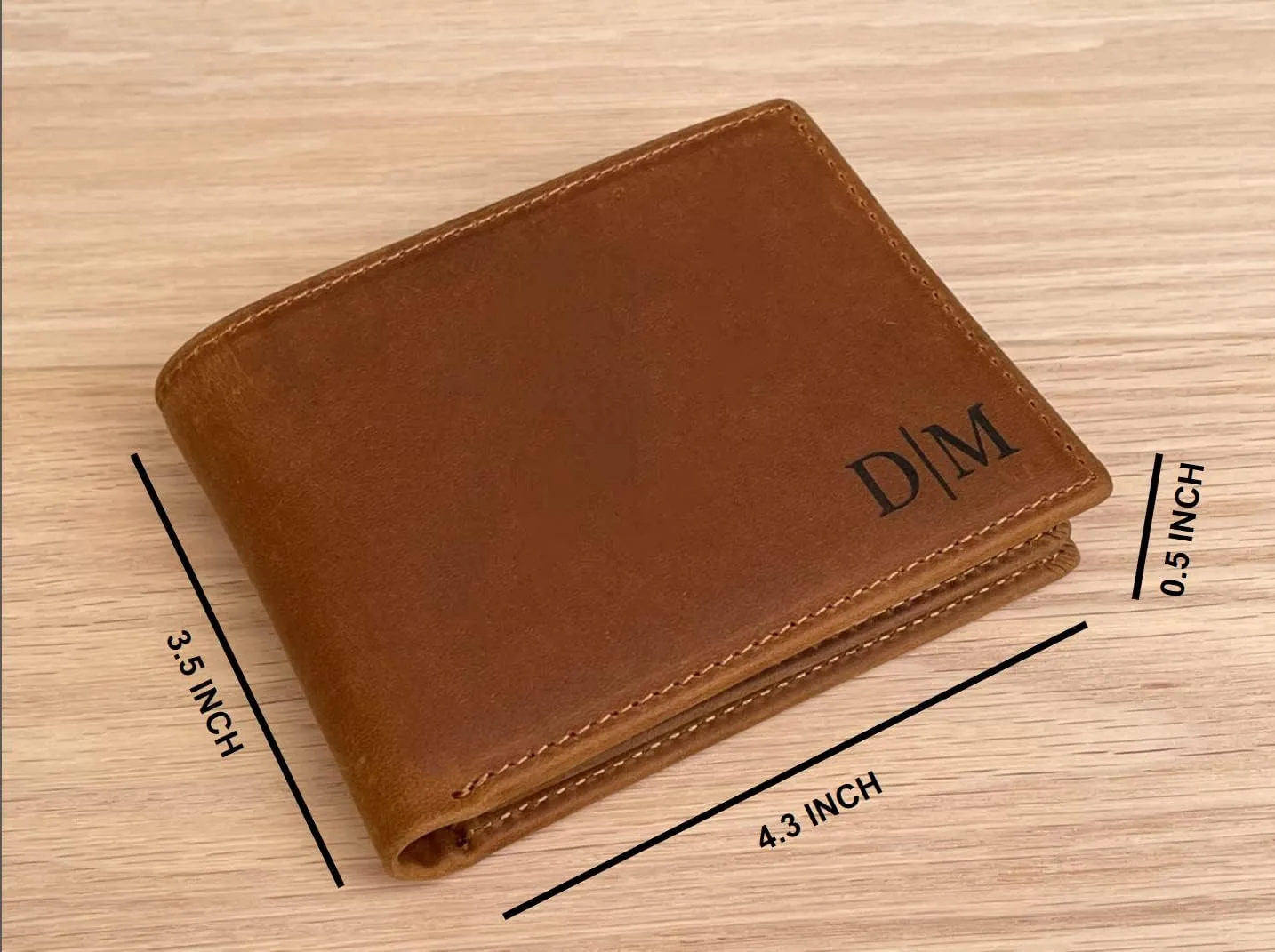 Personalized Wallet For Men, Custom Engraved Wallet, Customized Engraved Full Grain Leather Wallet, Gift For Fathers Day/Him/Husband/Boyfriend/Anniversary/Dad/Son/Graduation/Birthday