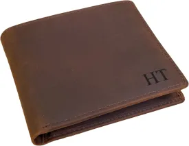 Personalized Wallet For Men, Custom Engraved Wallet, Customized Engraved Full Grain Leather Wallet, Gift For Fathers Day/Him/Husband/Boyfriend/Anniversary/Dad/Son/Graduation/Birthday