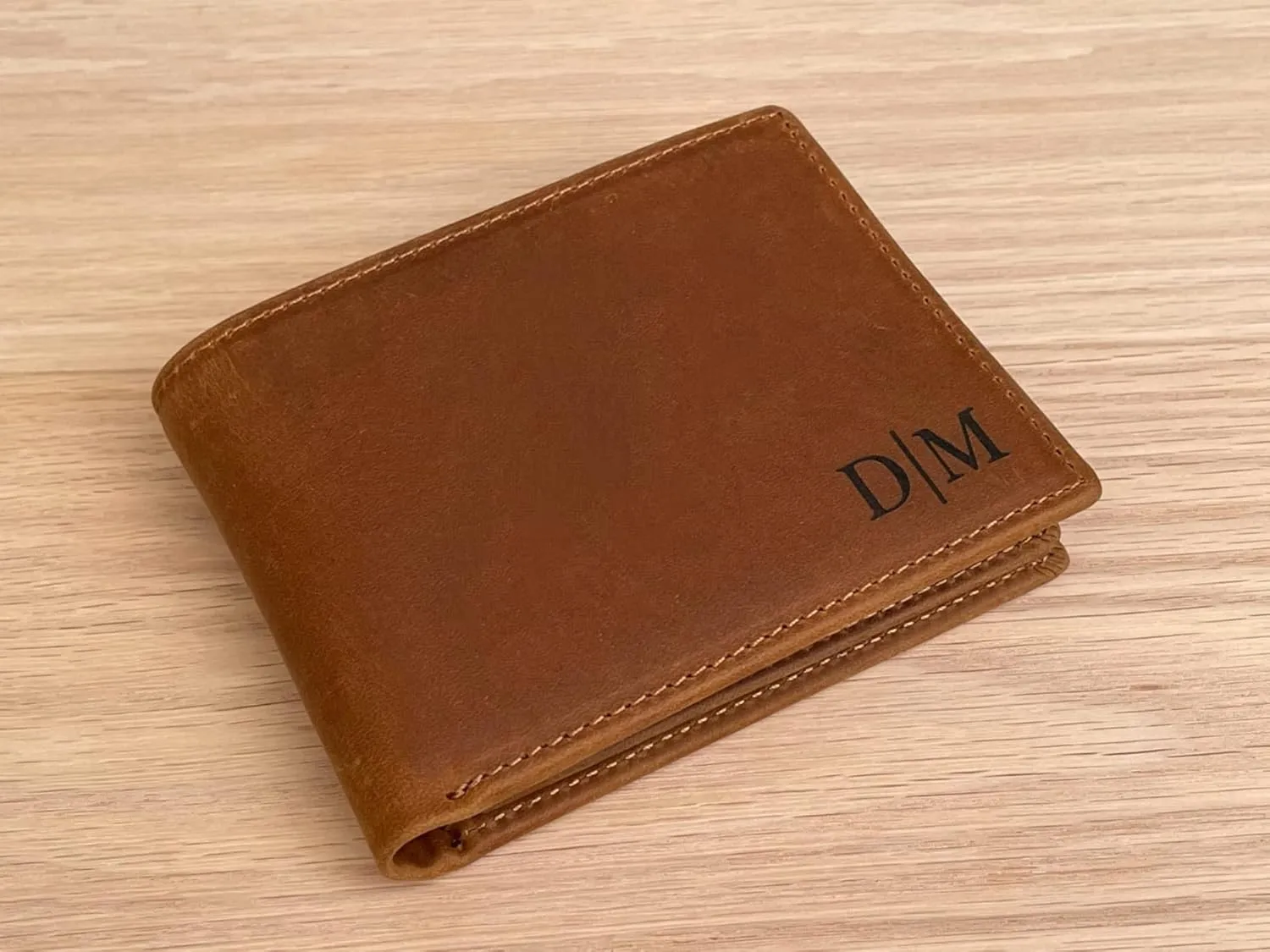 Personalized Wallet For Men, Custom Engraved Wallet, Customized Engraved Full Grain Leather Wallet, Gift For Fathers Day/Him/Husband/Boyfriend/Anniversary/Dad/Son/Graduation/Birthday