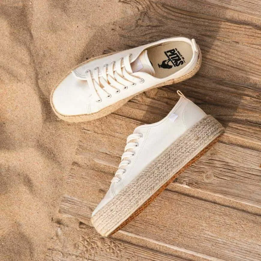 Pitas lace-up 4cm platform espadrille trainers