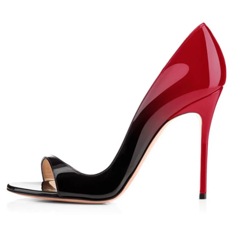 Sexy Patent Leather Print Open Toe High Heel Sandals