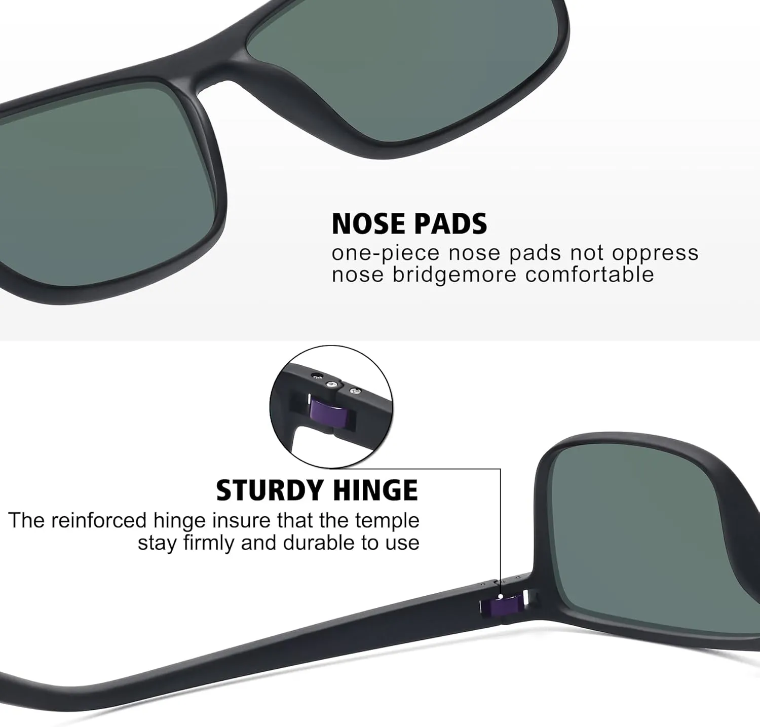 STORYCOAST Polarized Sunglasses for Men Women Classic Square Sports Fishing Running Golf Sun Glasses UV Protection