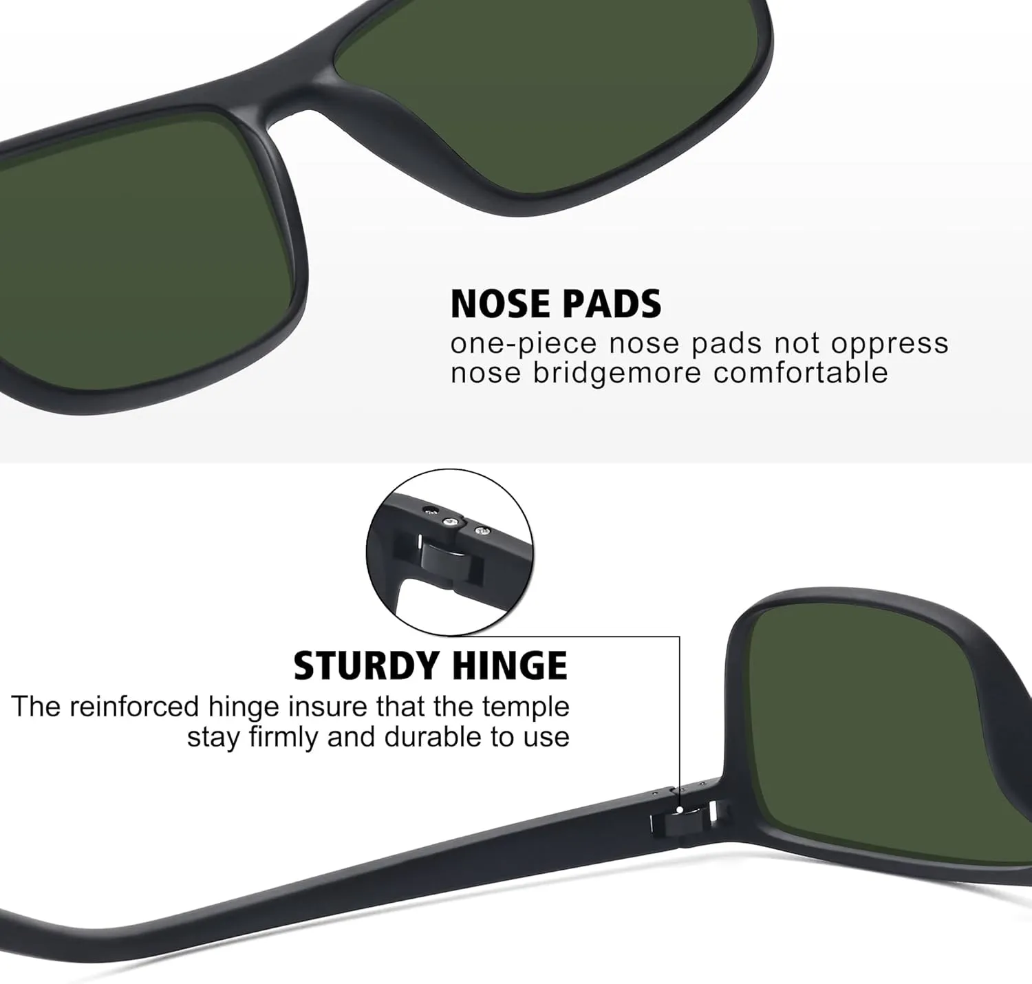 STORYCOAST Polarized Sunglasses for Men Women Classic Square Sports Fishing Running Golf Sun Glasses UV Protection