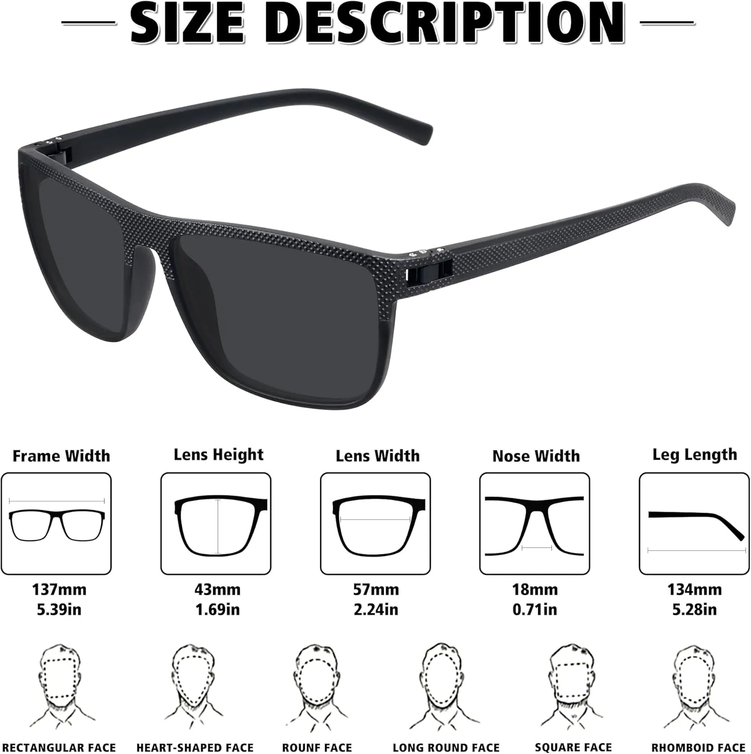 STORYCOAST Polarized Sunglasses for Men Women Classic Square Sports Fishing Running Golf Sun Glasses UV Protection