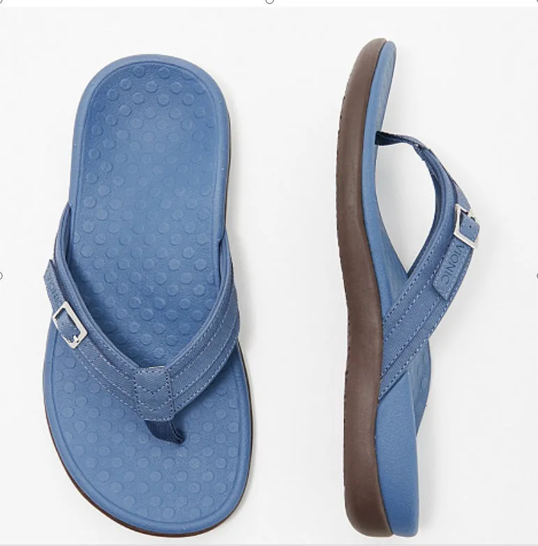 Women's PU Leather Flat Heel Flip Flops