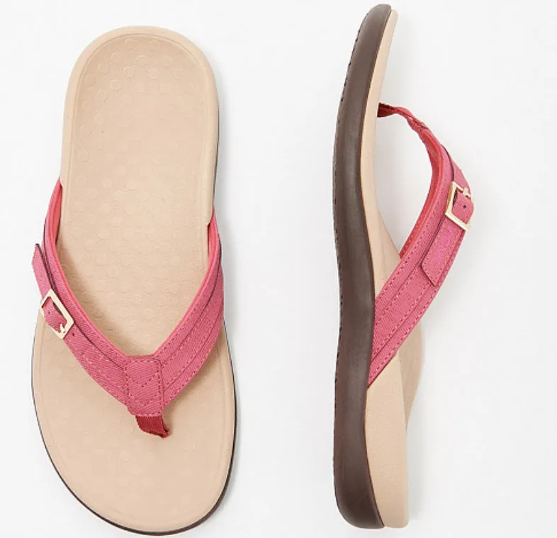 Women's PU Leather Flat Heel Flip Flops