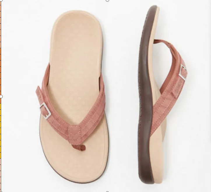 Women's PU Leather Flat Heel Flip Flops
